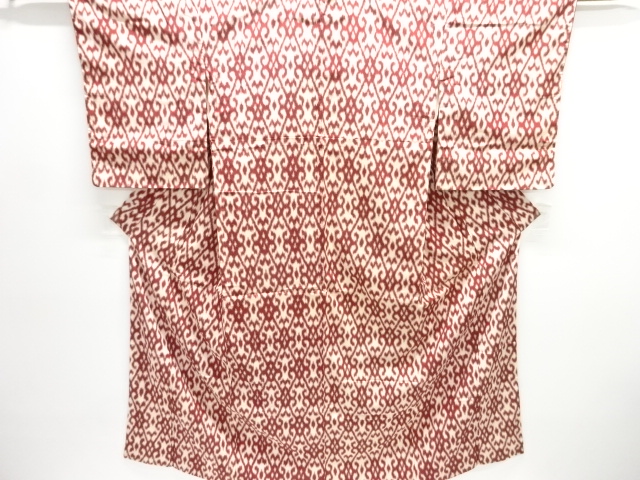 JAPANESE KIMONO / ANTIQUE TAISHO-ROMAN KIMONO / WOVEN ABSTRACT PATTERN